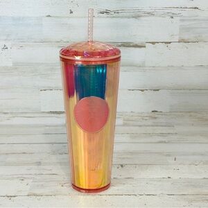 Starbucks 2020 Iridescent Rose Gold Kaleidoscope Dome Lid 24oz Venti Cup Tumbler